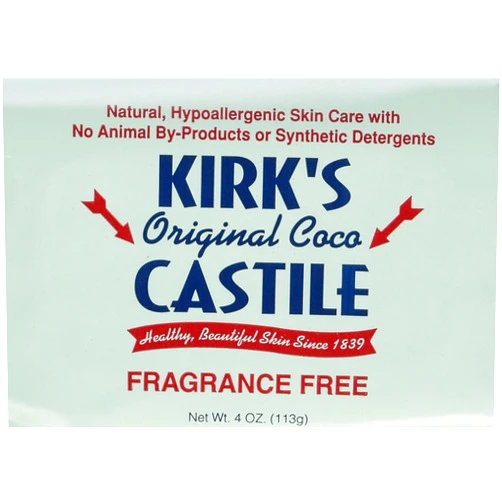 Kirks Natural Kirk's Castile: Coco Castile Bar Soap, Fragrance Free 4 oz (2 pack)
