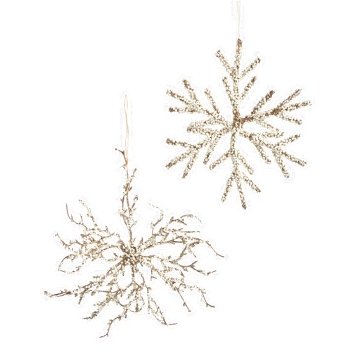 Giftcraft 667019 Christmas Snowflake Ornament, Set of 2, Plastic and Wire