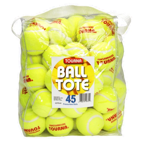 Tourna Pressureless Tennis Balls with Vinyl Tote (45 pack of balls)