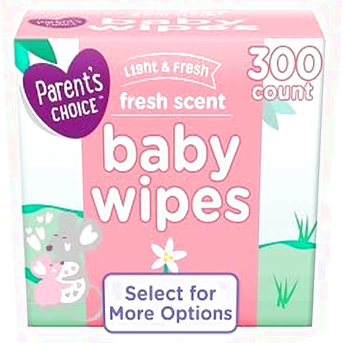 Generic Parents Choice Light & Fresh Baby Wipes, 3 Flip-Top Packs of 100 (300 Total Wipes) (300 Count) (300 Count)