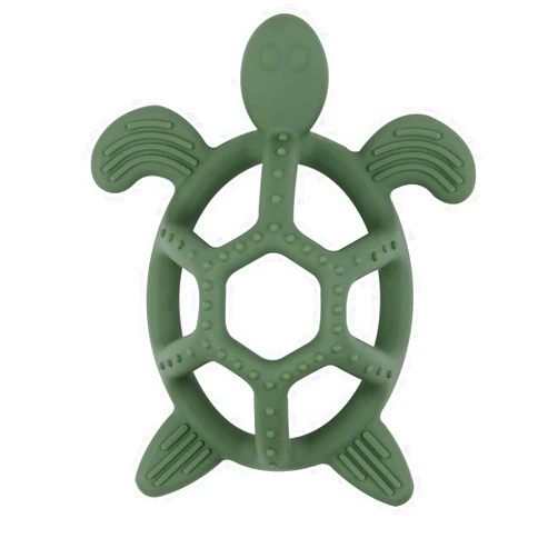 MEGODAY 3D Turtle Model Teether Toy Made of Soft Silicone,Teething Toys for 3M+ Babies,Oral Motor Chew Toy BPA-Free (1 Pack)