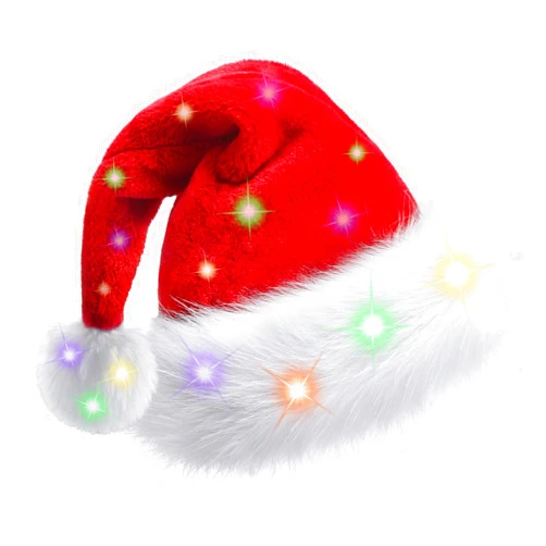 TCJJ Christmas Hats for Adult Santa Hat Unisex Holiday Red Velvet Double Layer Comfort Xmas Hat for New Year Festive Party