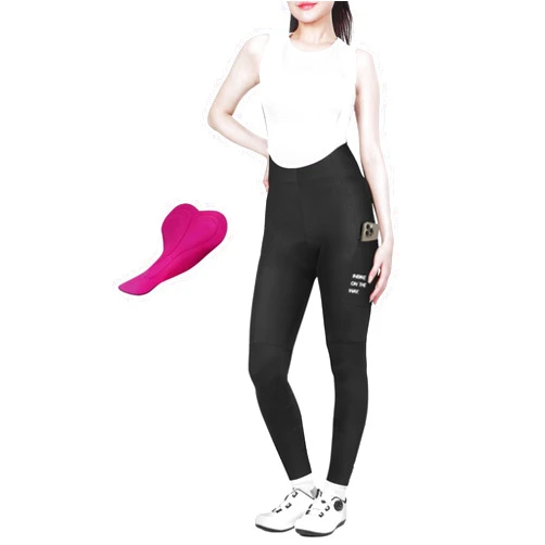 INBIKE 3D Padded Cycling Bib Pants for Women, High Waist Breathable Quick Dry Bib Tights, Lightweight Elastic with Pocket