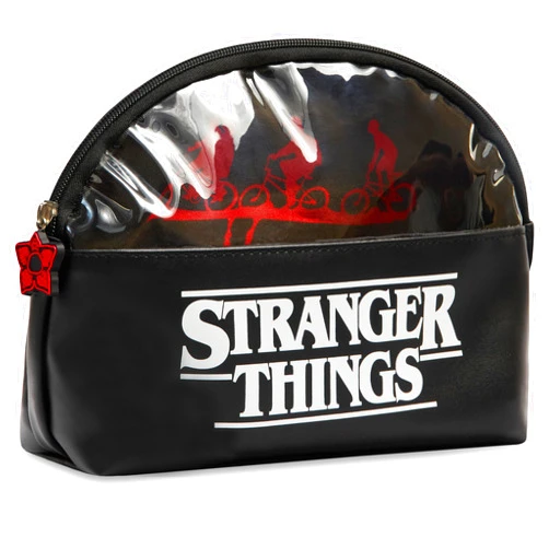 Stranger Things Wash Bag for Women Men Teenagers Makeup Bag Travel Toiletry Bag Gym Holiday Grooming - Gifts for Her (Black)