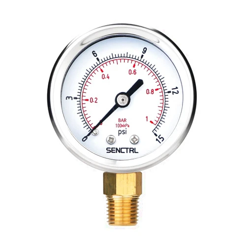 Senctrl 0-15 Psi Low Pressure Gauge, 2