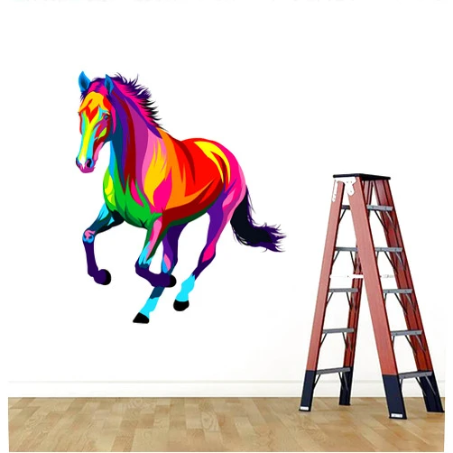 WOYINIS Large Colorful Running Horse Wall Decal Giant Horse Wall Decor Stickers Art Murals 34