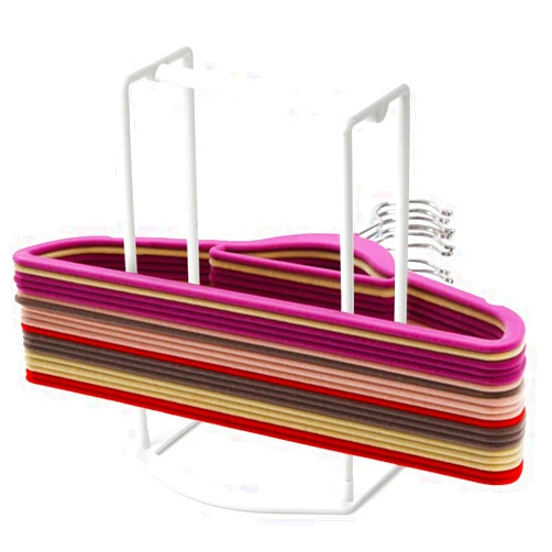 HAKDAY Hanger Stacker Organizer Stand, White Portable Hanger Holder Laundry Room Organization Hanger Rack Storage