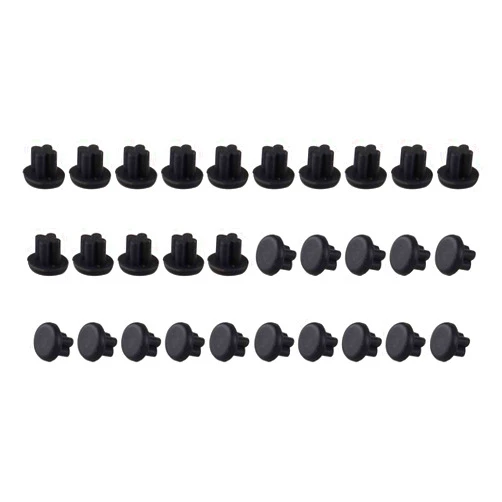 Futheda 30PCS Rubber Cell Phone Anti Dust 3.5mm Earphone Jack Plug Ear Cover Universal Silicone Headphone Port Stopper Cap Compatible with HTC - Black