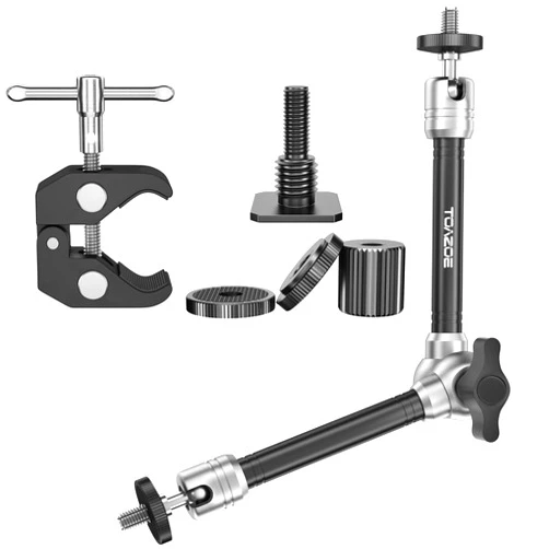 TOAZOE 11 Inch Adjustable Robust Articulating Magic Arm with Super Clamp for DSLR Camera, LCD Monitor, Flash Light, Video Light