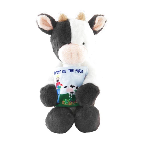 Mud Pie Children's Farm Animal Book and Plush Set, Cow
