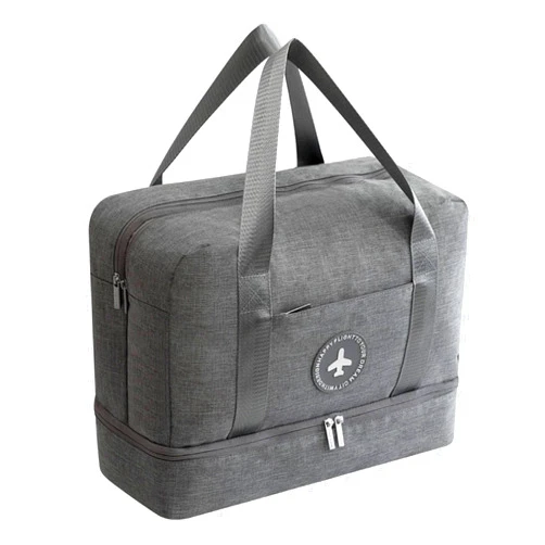 LZHIKAI Swimming Plus-Sized Large Waterproof Fitness Bag Wet and Dry Separation Package wash Bag Bathrobe Bag Suitable for Men and Women Swimming Yoga, Gray