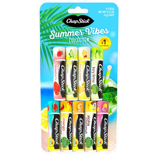 ChapStick Summer Vibes Collection – Tropical Paradise, Mocktail, and I Love Summer Lip Balm Collections, 0.15 Oz Ea (9 Piece Set)