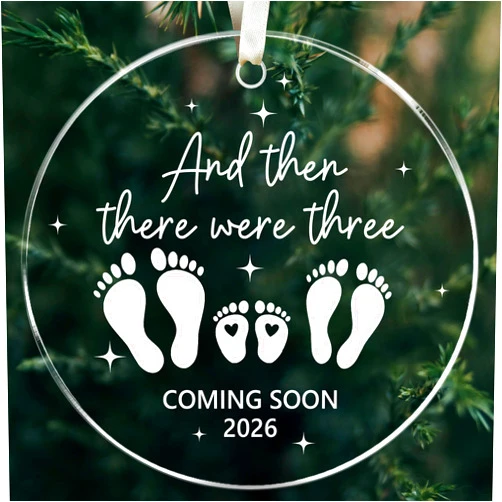 GGEB Expecting Baby Announcement Ornament 2026, Christmas Pregnancy Announcement Gifts For Husband Wife Family Expecting Mom, Gender Reveal Gifts Ideas For Pregnant Women, Baby Coming Soon Acrylic Ornament