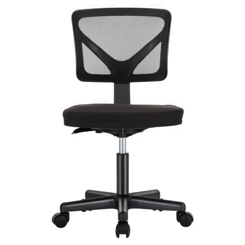 Sweetcrispy Office Computer Desk Chair, Ergonomic Low-Back Mesh Rolling Work Swivel Chairs with Wheels, Armless Comfortable Seat Lumbar Support for Home, Bedroom, Study, Student, Adults, Black