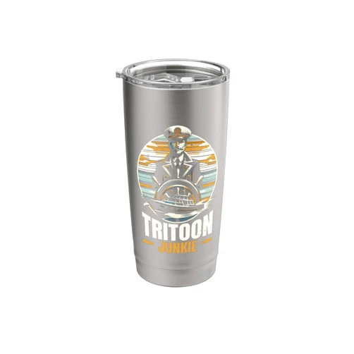 Tritoon Pontoon Boat Lover Boating SteMi Apparel Tritoon Boat Triple Pontoon Boat Pontoon Captain Boating Stainless Steel Insulated Tumbler