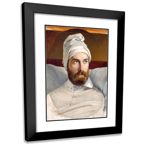 ArtDirect Nicolas Auguste Galimard 14x18 Black Modern Frame and Double Matted Museum Art Print Titled - Portrait of Auguste Hesse (1795-1869), History Painter, Member of the Institute. (1870)