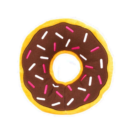 ZippyPaws Donutz - Stuffed Dog Toys to Keep Them Busy, For Medium and Large Dogs, Squeaky Pet Toy for Boredom, Chew Toy with Stuffing, Soft Plush Puppy Products, Funny Food Toy - Jumbo Chocolate Donut