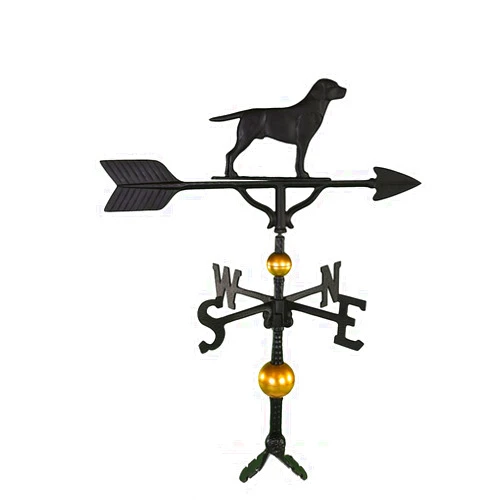 Montague Metal Products 32-Inch Deluxe Weathervane with Satin Black Retriever Ornament