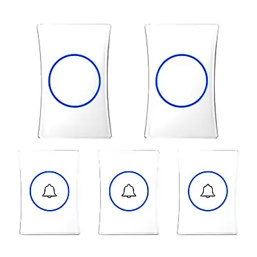 OSFIM Wireless Doorbell Kit, Door Chime Operating at 1000 Feet with 38 Chimes, 4 Level Volume, 2 Receivers 3 Weatherproof Push Buttons,White