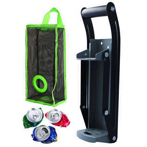 Ansoon Metals Can Crusher & Compactor, Heavy Duty Wall-Mounted with Bottle Opener Smashers for 16 oz and 12 oz Aluminum Seltzer, Soda, Beer Cans and Plastic Bottles