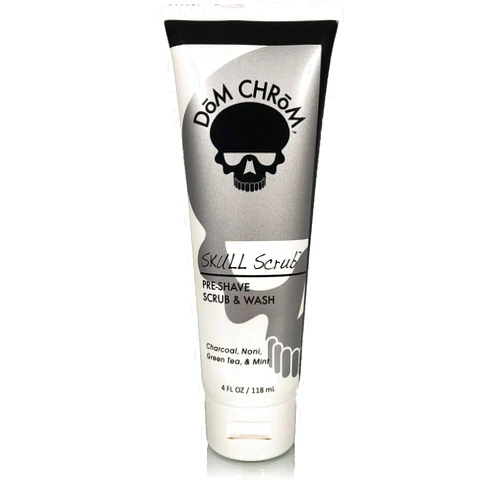 SKULLSKAPE DōM CHRōM - Bald Shaving - SKULL Scrub Pre-Shave Scrub & Wash - 4 fl oz