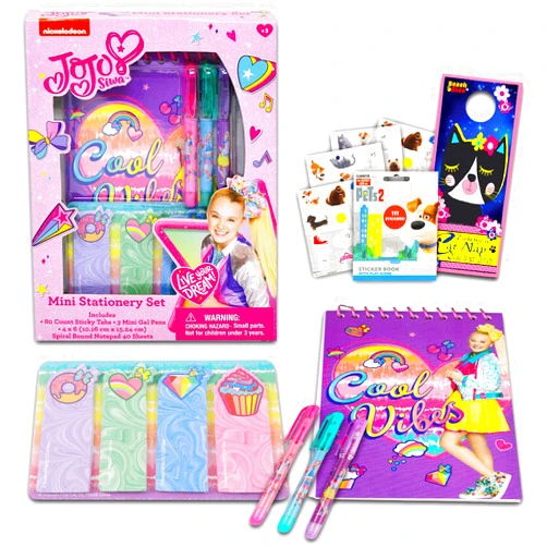 Nick Shop JoJo Siwa Stationary Set - JoJo Siwa Notebook Bundle with Spiral Notebook, Sticky Tabs, and Pens Plus Unicorn Stickers and More (JoJo Siwa School Supplies)