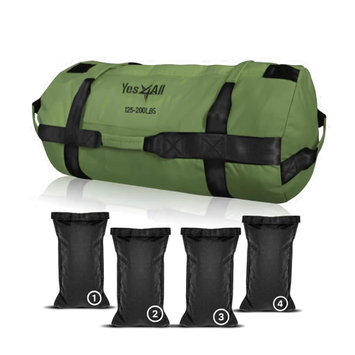 Yes4All Sandbags for Working Out, Adjustable Sand Bags for Weight Training with Handles, Multiple Colors & Sizes 5-200lbs