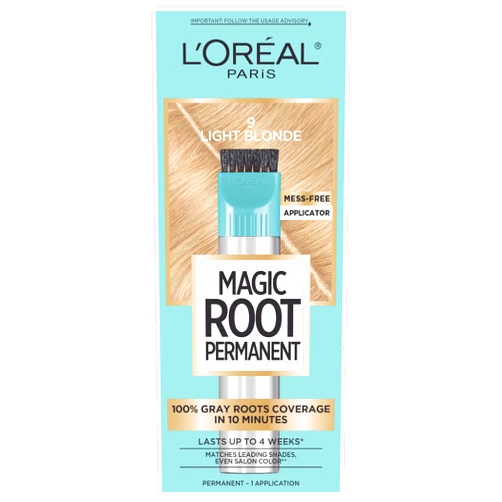 L’Oréal Paris L'Oreal Paris Magic Root Rescue 10 Minute Root Hair Coloring Kit, Permanent Hair Color with Quick Precision Applicator, 100 percent Gray Coverage, 9 Light Blonde, 1 kit (Packaging May Vary)
