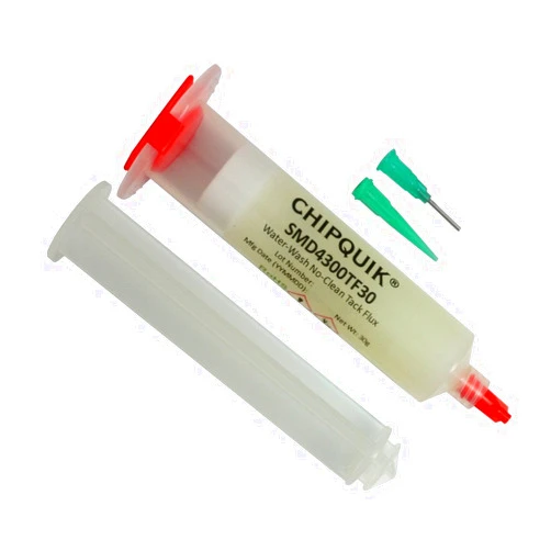 Chip Quik SMD4300TF30 Tack Flux in 30cc syringe no-clean water-washable w/plunger & tip