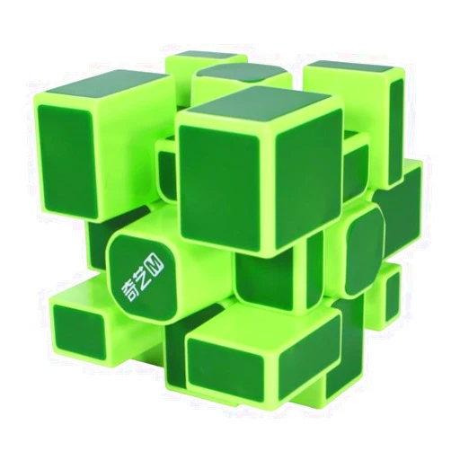 CuberSpeed Qiyi Magnetic Mirror Cube 3x3x3 Speed Cube Magnets stickerless 3x3 Mirror Blocks Cube Different Shapes Cube with Titles (Green)