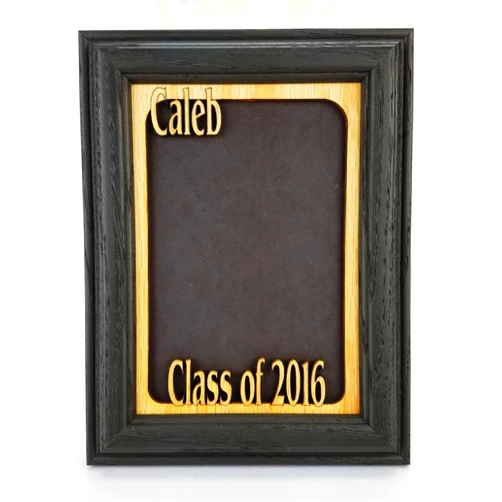 NORTHLAND FRAMES AND GIFTS, INC. - 2017 Graduation Personalized Name Vertical Black Picture Frame Oak Matte 5X7