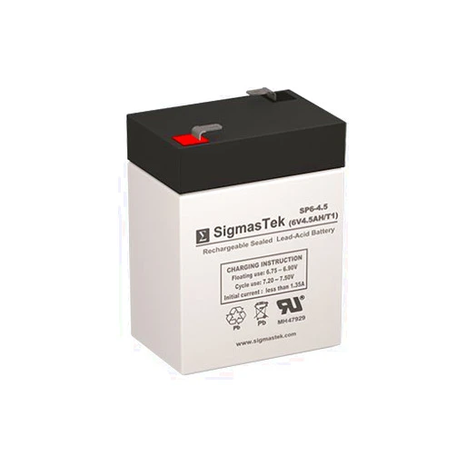 SigmasTek ADI/Ademco GSMV Replacement Battery - 6 Volt 4.5 AH F1 Terminal by SigmasTek