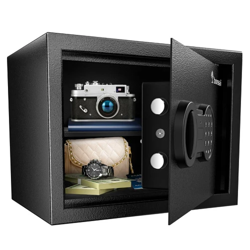 Bonsaii Safe, 0.6 Cubic Safe Box with Electronic Keypad, Removable Shelf, for Valuables Jewelry and Documents in Home, Hotel, or Business, 9.84