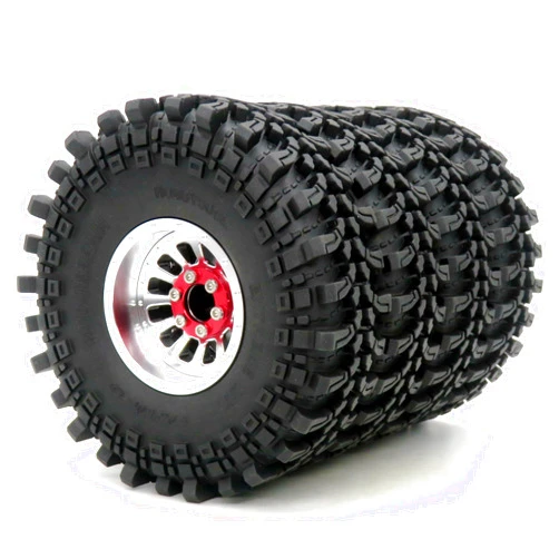 HOBBYSOUL RC Height 4.75''/121mm Tires 1.9 tyres & 1.9 Beadlock Wheels Adjustable 4 Offsets Rims For 1/10 Mud Crawler TRX4 SCX10 Gen8, (4-Pack)