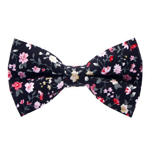 Mumusung Men's Flower Core Solid Bowtie