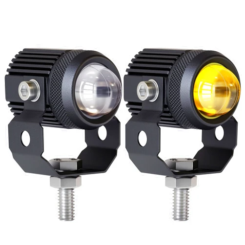 Zmoon Motorcycle LED Driving Fog Lights 60W White and Amber LED Pods Projector Lights 1.3