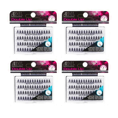 Ardell False Eyelashes Double Up Soft Touch Knot-Free Medium Black 4 Pack