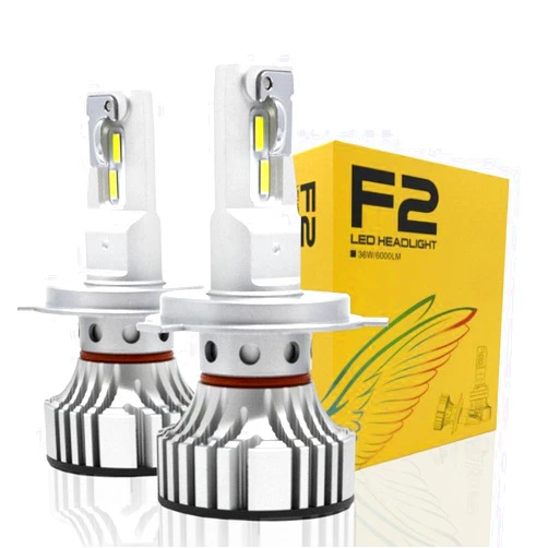 Alla Lighting Xtreme Super Bright 12000 Lumens H4 HB2 9003 LED Fog Lights Bulbs or Daytime Running Lights(DRL) Lamps, 6500K Xenon White