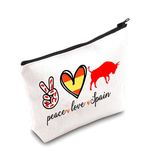 TSOTMO Spain Travel Trip Gift Spain Barcelona Vacation Gift Spain Travel Accessories Bag For Spain Lovers Spanish Gift (PEACE Spain)