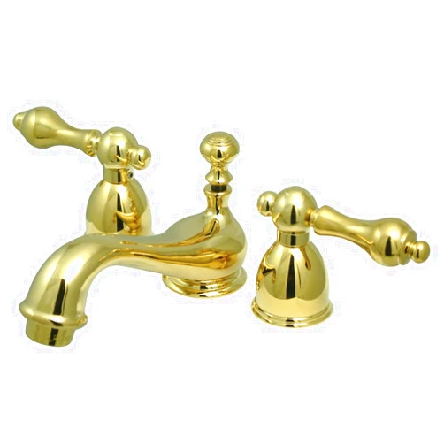 Elements of Design Kingston Brass Nuvo ES3952AL Chicago 2-Handle 4' to 8' Mini Widespread Lavatory Faucet with Brass Pop-Up, 4-1/2', Polished Brass