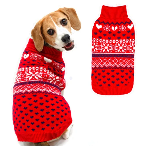 SCENEREAL Dog Sweaters for Small Medium Large Dogs, Turtleneck Pullover for Halloween Christmas Winter Holiday, Snowflake Coat Dog Clothes for Puppy Girls Boys