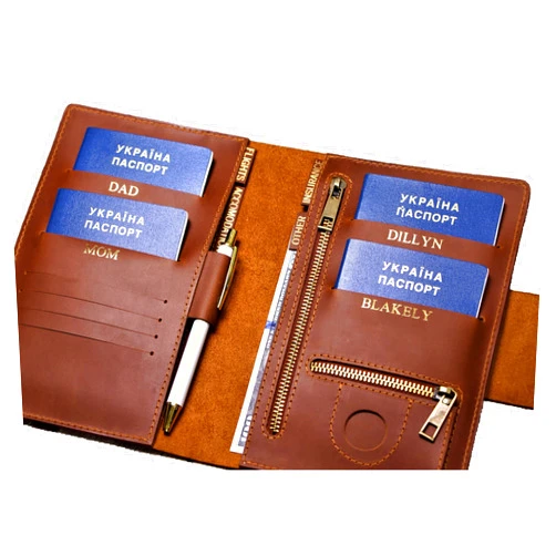 SHULGASTUDIO LLC Family passport holder 4 leather AirTag Passport wallet 6 Travel wallet 8 multiple passport holder airtag wallet Personalized passport wallet Travel organizer airtag slot zipper wallet passport custom
