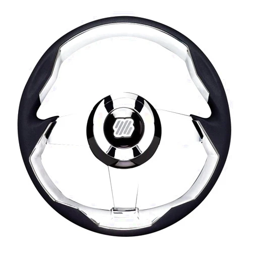 Uflex GRIMANI B/S/VE Steering Wheel - Silver Spokes with Black Grip