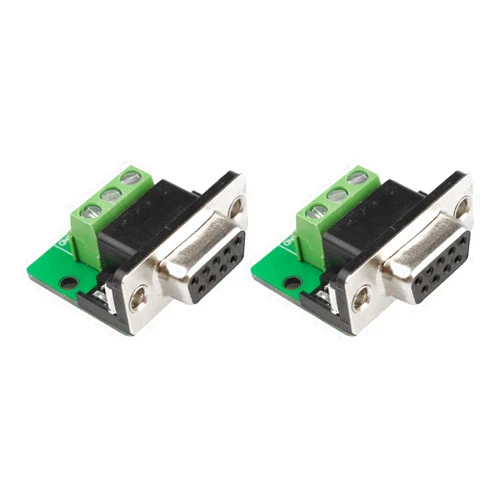 Futheda 2PCS D-sub DB9 Interface Breakout Board Connector 9-pin 2-Row Female RS-232 Serial Port Solderless Terminal Block Adapter