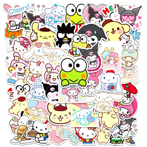 Dovipta Kawaii Stickers, 50Pcs Cute Japanese Anime Sticker, Dovipta Vinyl Waterproof Cute Decals for Laptop Water Bottle Gifts for Kids Teens Girls Adults