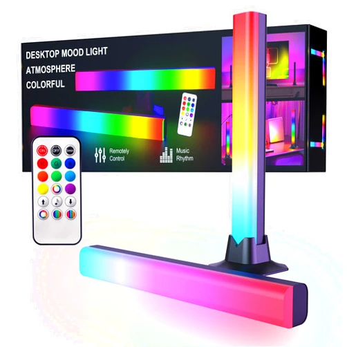 CaoMuKin RGB LED Lights Bar for Room Gaming Christmas Lighting Bars USB Sync RGB IC Ambient Color Changing Mood Light TV, Wall, Desk, Backlight, RGB Light Bars Game Computer Monitor, Remote Control Indoor