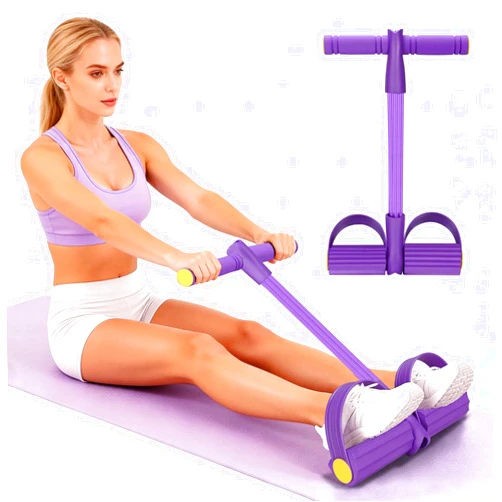 Quazextr Resistance Bands with Handles 6 Tube Multifunction Tension Rope, Sit-Up Exercise Equipment with Foot Pedals and Handles，Pedal Resistance Band for Abdomen, Waist, Arm, Leg