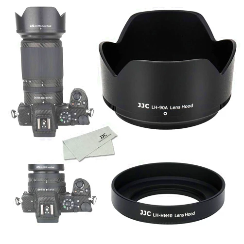 JJC (1+1) Screw on + Bayonet Lens Hood Shade for Nikon Z30 Z50 Z fc Dual Lens Kit (Nikkor Z DX 16-50mm & 50-250mm) Replaces HN-40 and HB-90A Lens Hood