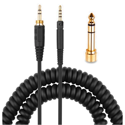 weishan LOL Party HD598 Cable Coiled Aux Cord Replacement for Sennheiser HD598 Cs HD599 HD569 HD579 HD558 HD518 Headphone Audio Cable with 6.35mm Adapter 4 to 12ft Long