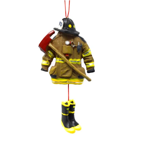 Kurt Adler 4.5- Firefighter Uniform Christmas Ornament,Resin